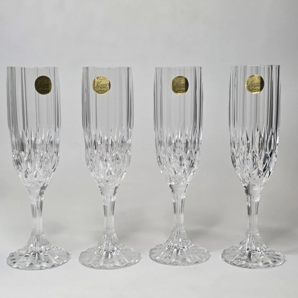 Cristal d'Arques Bretagne Crystal Champagne Flutes 8 1/8